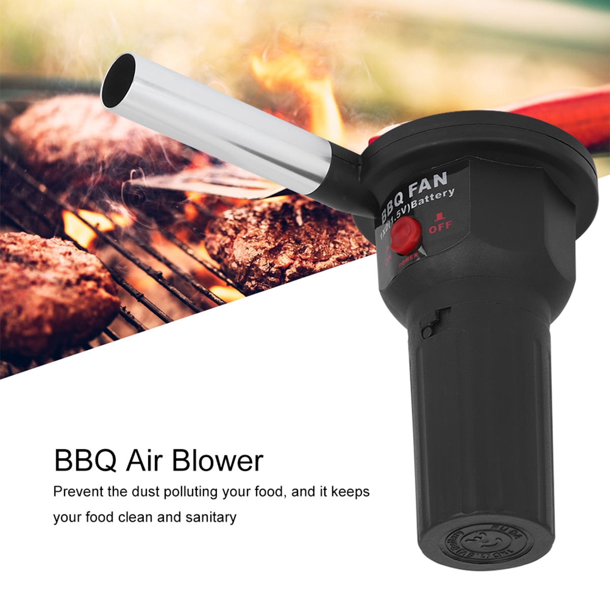 5V Rechargeable Low Noisy Lightweight Portable BBQ Fan Air Blower for Outdoor Camping Cooking BBQ