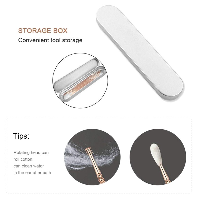 Ear Pick Set,7 PCS Stainless Steel LED Light Earwax Removal Tool Kit for Ear Cleaning with Storage Case