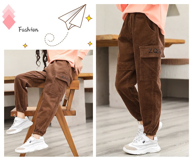 Kinderen Broek Winter Corduroy Broek voor Meisje 5 6 7 8 9 10 11 Jaar Kinderen Broek Plus fluwelen Dikker Harembroek