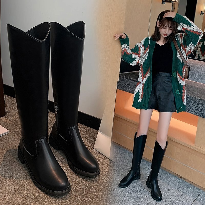 Thick Leg Boots Fat Mm Big Circumference Autumn And Winter Single Boots But Knee Boots Female Knight Boots