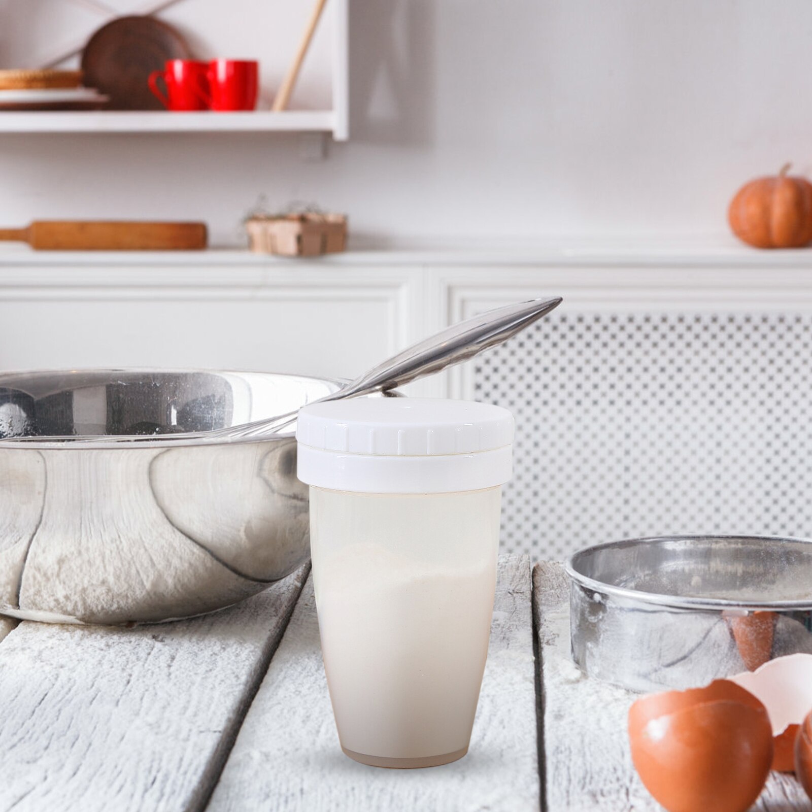 1pc Creativity Baking Dusting Jar Plastic Powder Chocolate Shaker Icing Sugar Powder Flour Powder Cocoa DIY Coffee Sifter Shaker