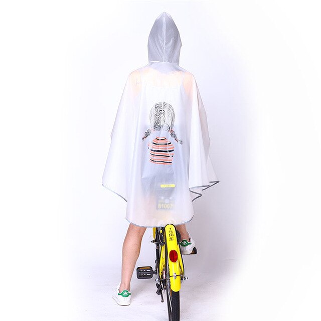 Herre kvinders cykelcykel regnfrakke regnkappe poncho hætteklædt vindtæt regnfrakke mobilitet scooterovertræk: 04