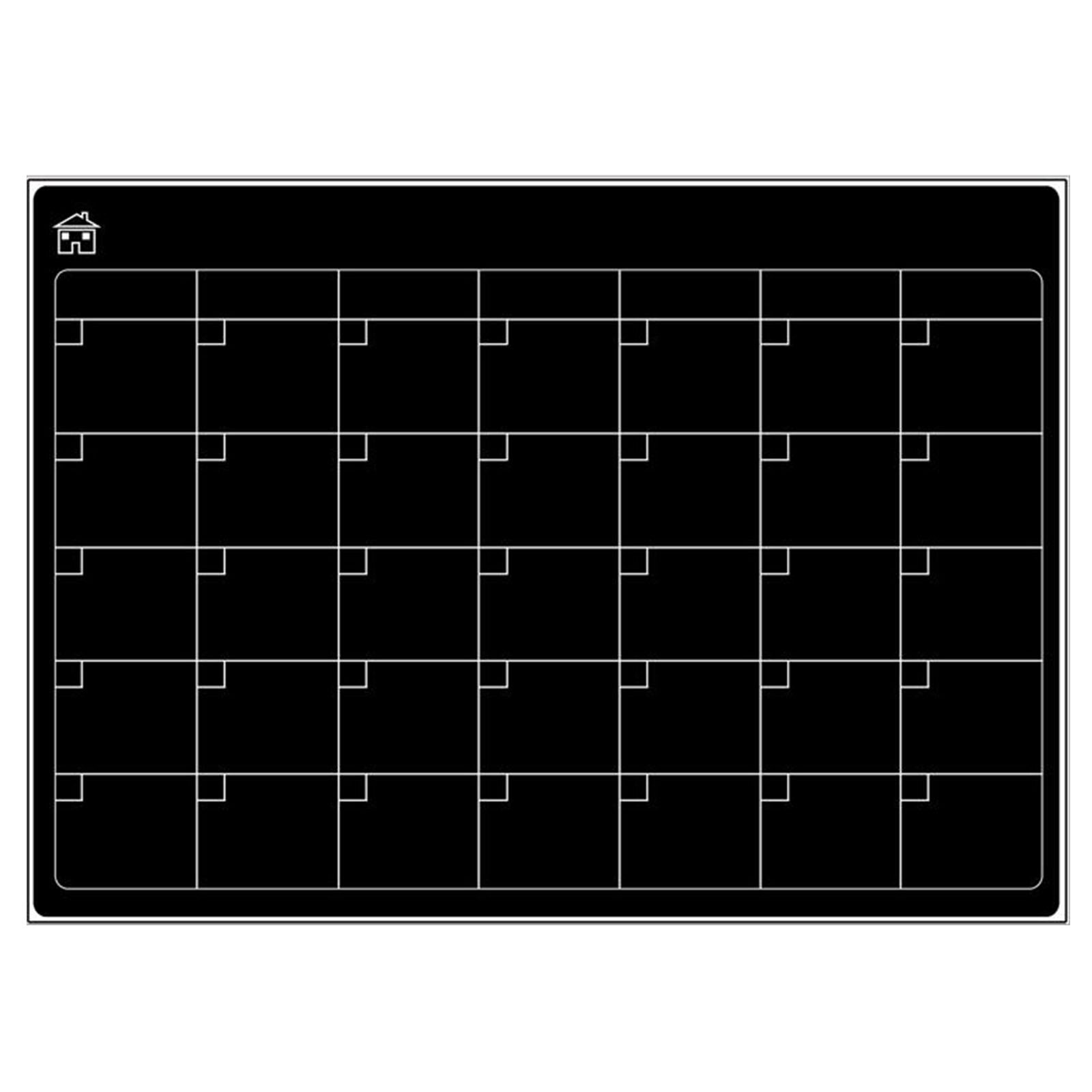 45 # A3 Size Magnetische Maandelijkse Wekelijkse Plan Diy Kalender Vel Droog Kalender Whiteboard Schema Koelkast Sticker Bericht Zwijnen: Black 