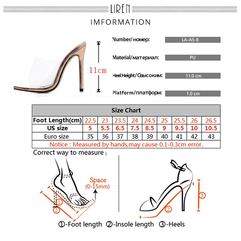 Liren Transparante PVC Zomer Hoge Hak Sandalen Vrouwen Open Teen Sexy Solid Puntschoen Schoenen Goud Maat 35-40