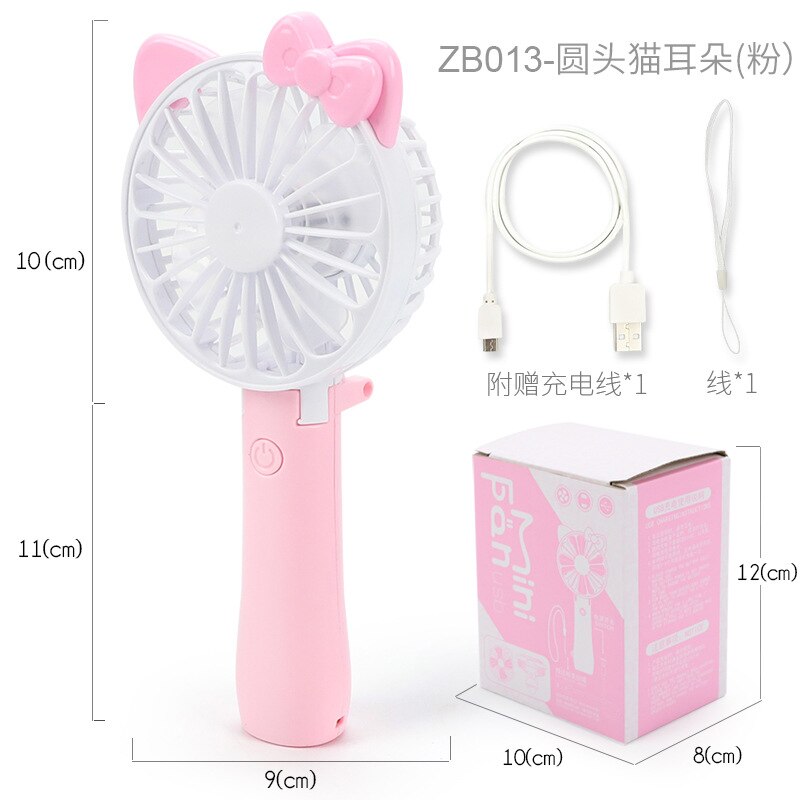 Barn tecknad modellering söt handhållen usb laddning liten fläkt mini liten elektrisk fläkt