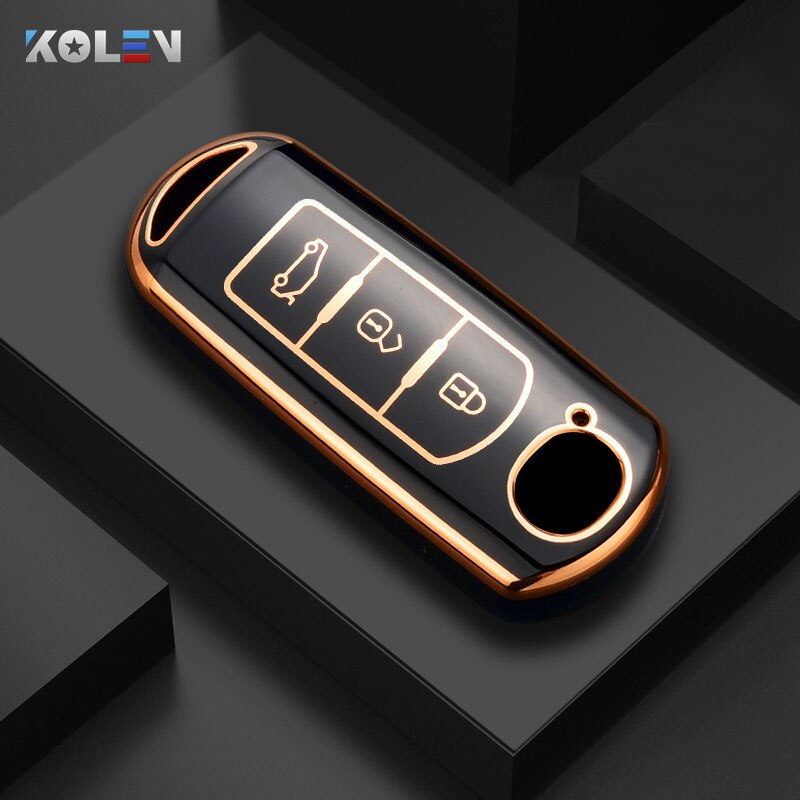 Modne etui z TPU na kluczyk zdalnego sterowania do Mazdy 2 3 5 6 BL BM GJ Atenza Axela Demio CX-3 CX3 CX-5 CX5 CX7 CX-9 CX8 Keyless: Niebieski