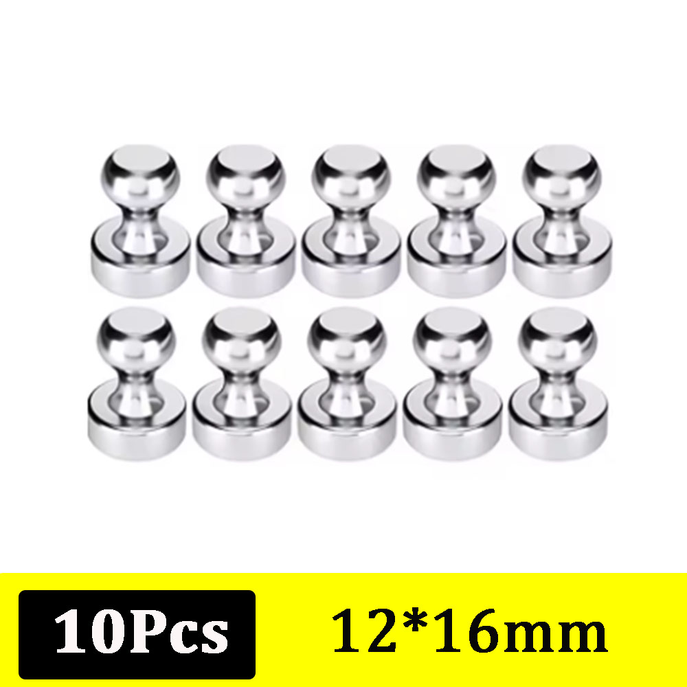 10/20/40/50pcs Strong Push Pin Magnet, Metal Magnet Strong Magnetic Pin Refrigerator Whiteboard Magnetic Pin Office Supplies: Silver