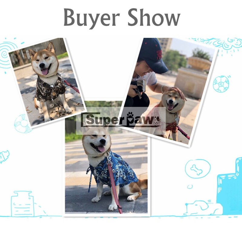 Japan Kimono Shirt for Dogs Puppy Shirt Shiba Inu Summer T-shirt Pet Dog Clothes Bulldog Pets Clothing Costume GZC06