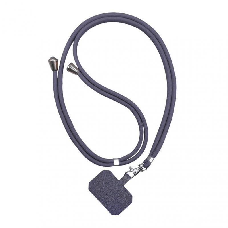 Universal Phone Lanyard Adjustable Mobile Phone Strap Patch Security Tether Phone Lanyard Anti-lost Anti-fall Neck Strap Lanyard: dark gray