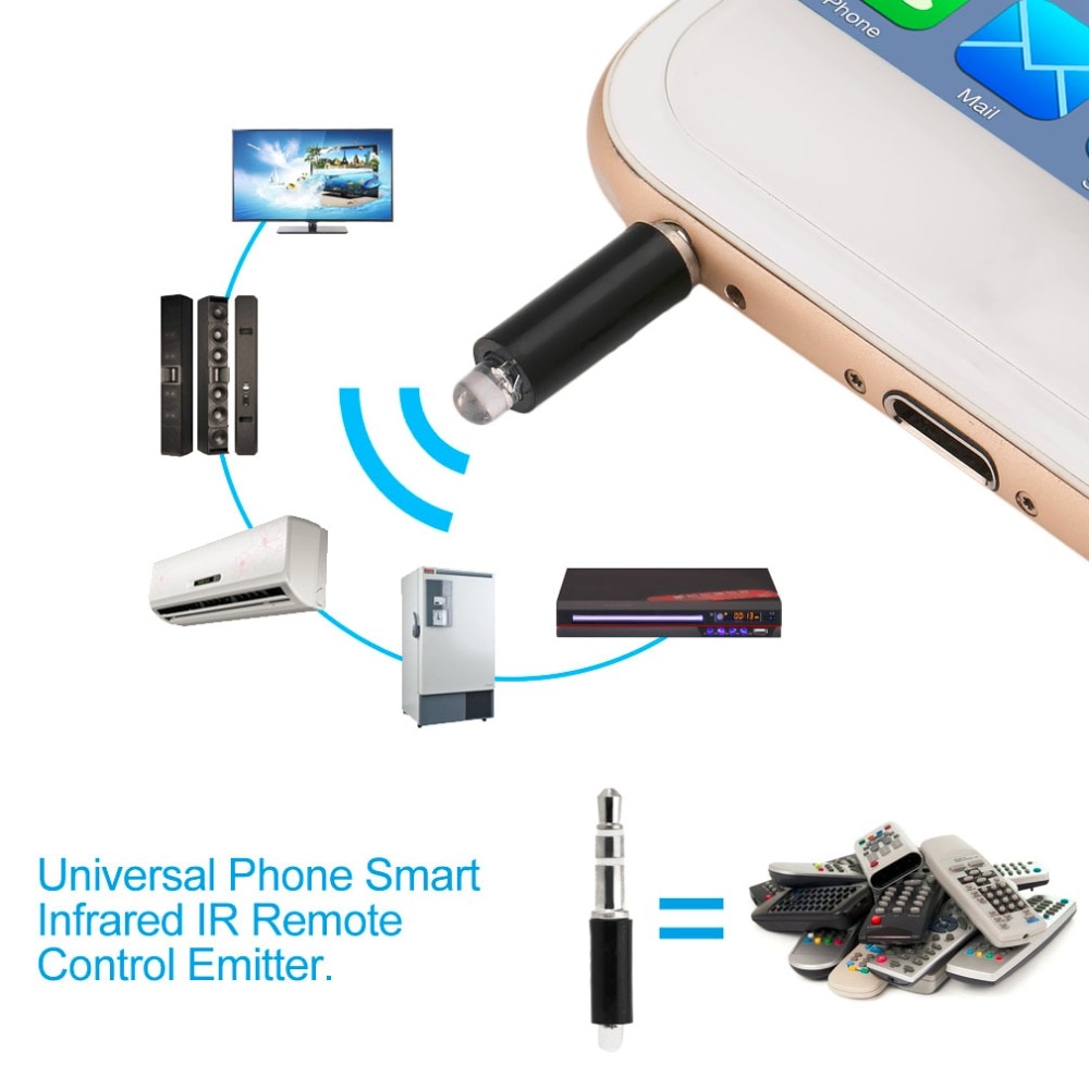 Universal 3,5mm Mini Control remoto inteligente enchufe Teléfono Móvil Inteligente infrarrojo IR Control remoto Jack para iPhone IOS Android