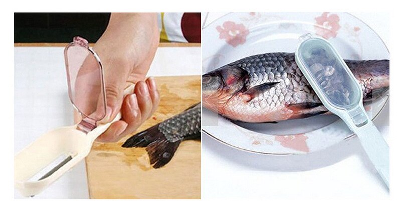 Cheap Useful 1Pcs kitchen tool cleaning fish skin fish scales brush shaver Remover Cleaner Descaler Skinner Scaler fishing tools
