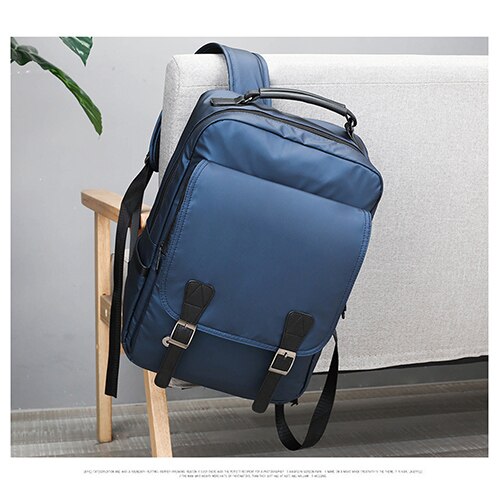 Vandtæt nylon rygsæk til mænd letvægts rejse skole laptop tasker bolsas mochila feminina: Blå