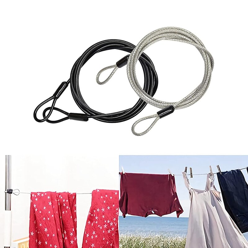 3Pcs 100CM/3.3Ft Long Travel Security Cable Lock,Braided Steel Coated Safety Cable Luggage Lock,Safety Cable Wire Rope