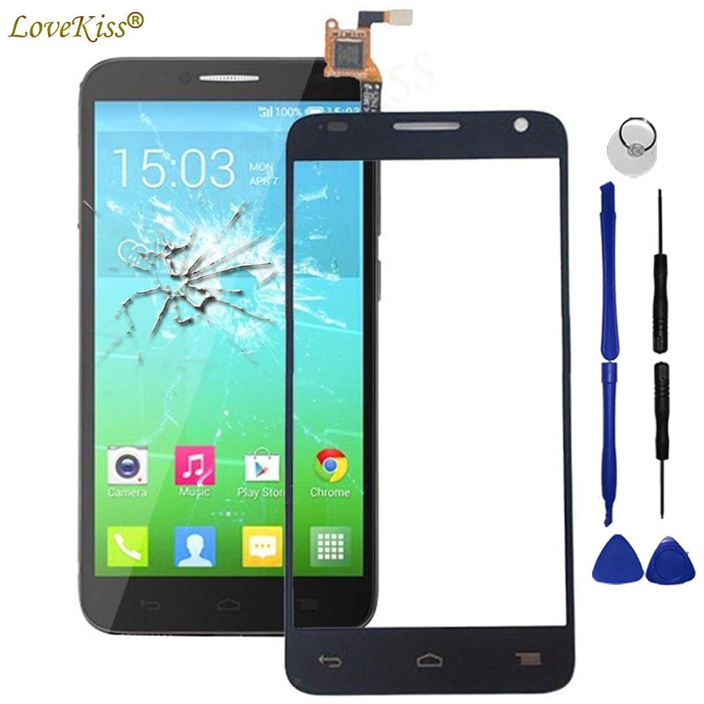 Front Panel For Alcatel One Touch Idol 2 6037 OT-6037 6037Y 6037K OT6037 Touch Screen Sensor LCD Display Digitizer Glass Cover