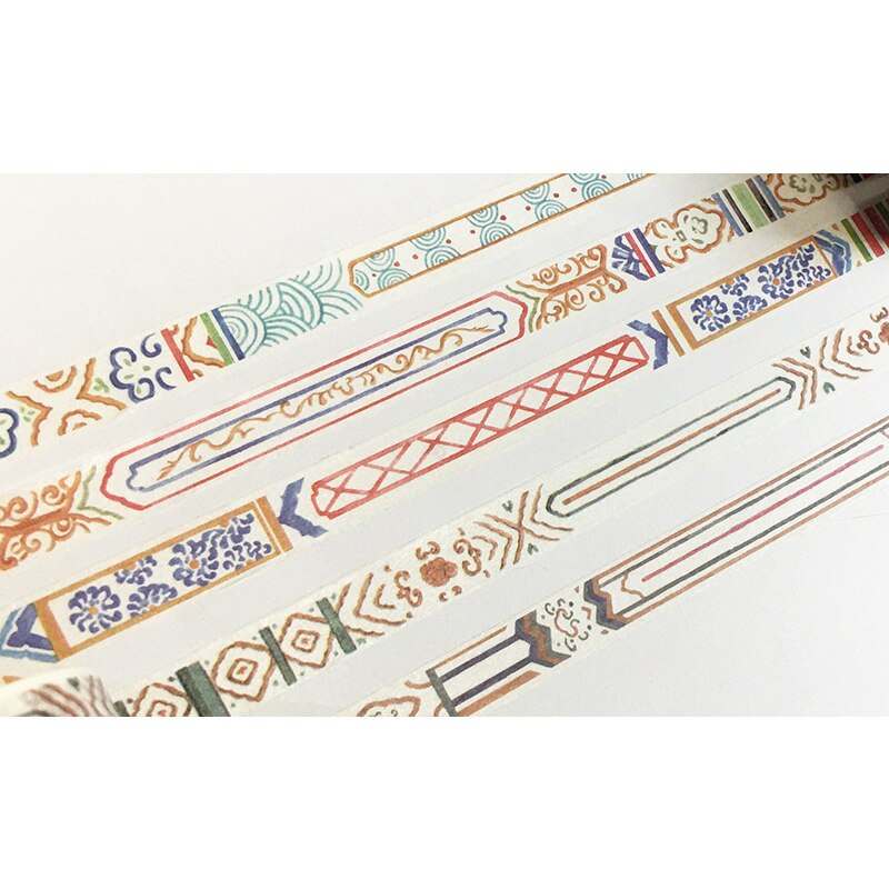 Chinese Symbol Washi Tapes Bullet Journal DIY Middle Age Old Slim Border The Imperial Palace