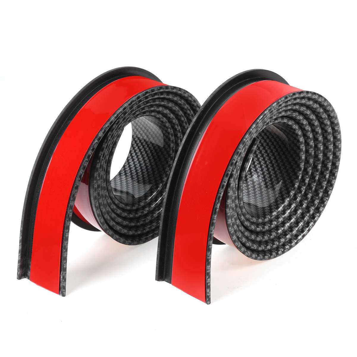 Par Universal de guardabarros de goma de 1,5 M x 4,5 CM molduras de protección de arco de rueda para la mayoría de los coches camiones SUV moldura decorativa para coche: Carbon Fiber