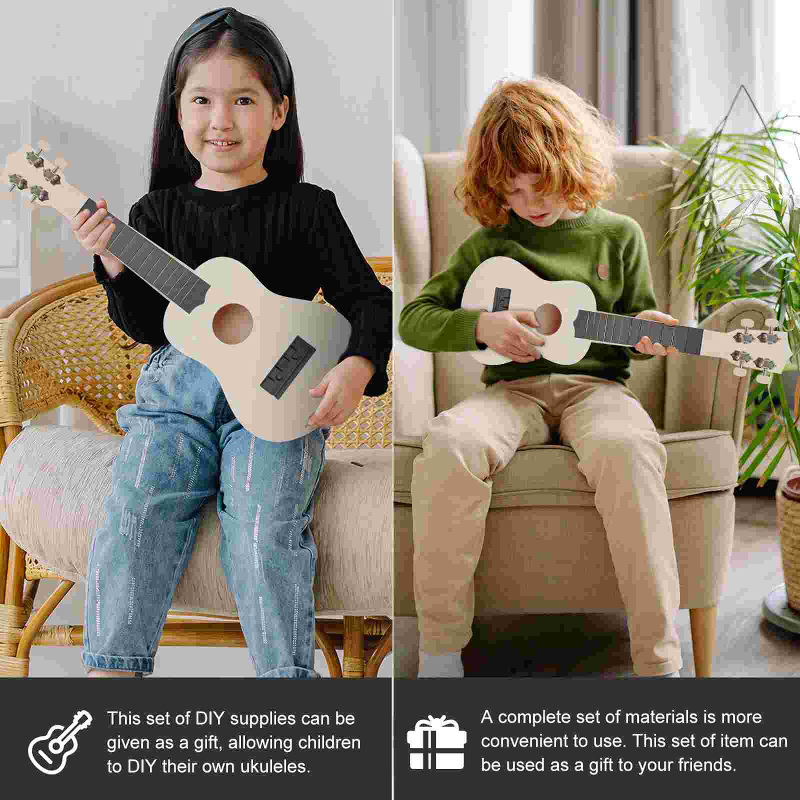 1 Set DIY Ukulele Making Kit Ukulele Hand Made Making Supplies for Children