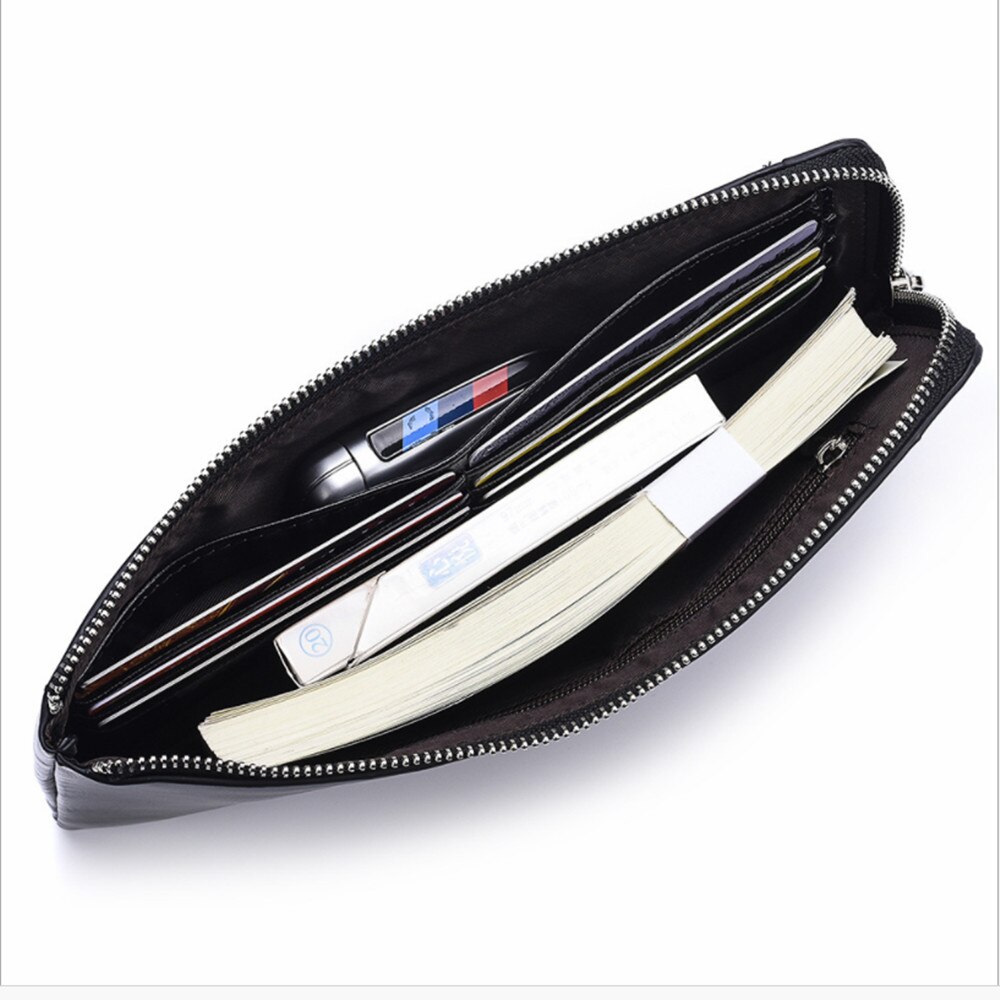 men's Long Wallet Korean youth zipper men's mobile phone bag Ultra Thin Wallet Mobile phone card bag