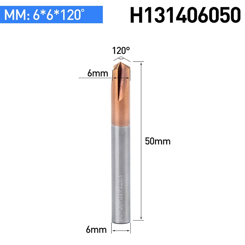 HUHAO 1PC Tungsten Carbide Straight Groove Chamfering Milling Cutter 60 /90 /120 Degrees CNC Tool For Engraving Machine End Mill: H131406050