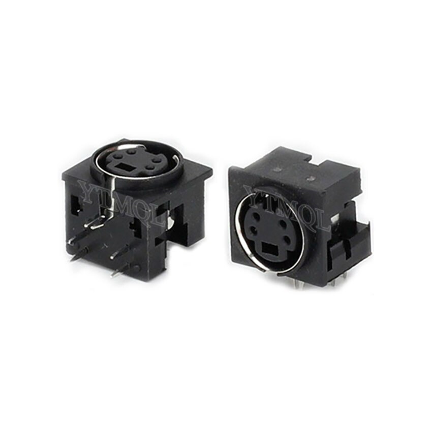 5pcs Mini Din 3 4 5 6 7 8 9 Pin Female Din Sockets MD-SM Shield Right Angle Through Holes PCB Circular Receptacle Connector: Brown