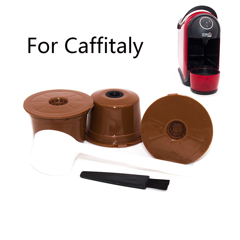 capsula di caffè riutilizzabili da 3 pezzi per cialde di caffè ricaricabili Caffitaly in plastica adatta per filtro caffè Caffitaly
