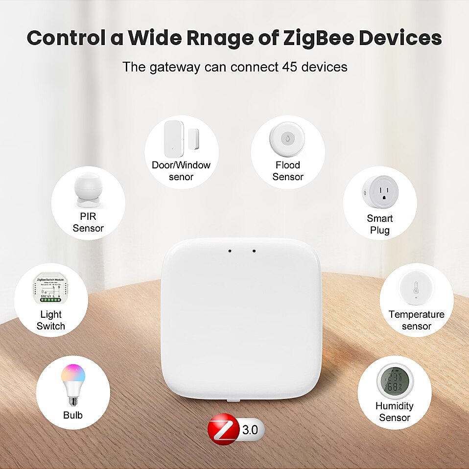 Avatto Zigbee Gateway,Tuya Smart Zigbee Hub ,Smart Leven App Afstandsbediening Smart Home Brug, werkt Met Alexa Google Thuis