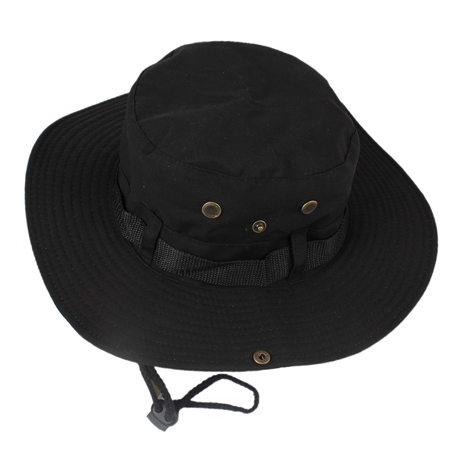 Emmer Hoed Zomer Mannen Vrouwen Boonie Hoed Buiten Uv Bescherming Brede Rand Panama Safari Jagen Wandelen Vissen Zonnehoed: Black
