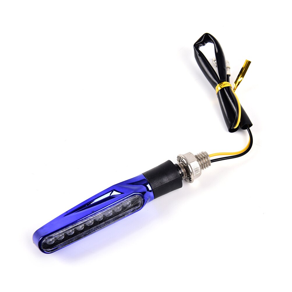 Intermitentes LED secuenciales para motocicleta, luces intermitentes de agua, indicadores de parada trasera, señal de giro, 1 Uds.: Azul