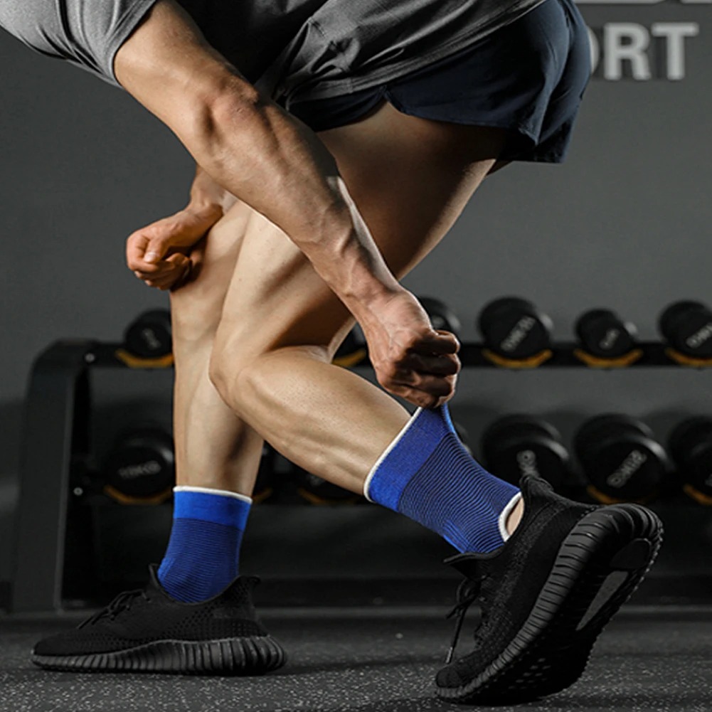 2 stuks gebreide enkelsteun voor verstuikingen artritis tendinitis hardlopen voetbal voetbescherming enkel mouw sok sport enkelbandje