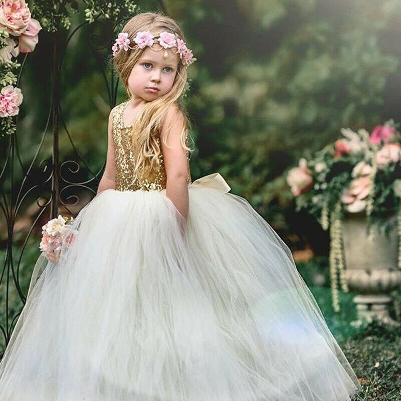 Conjunto de vestido de dama de honor de boda Formal de de princesa de flor de chica chico