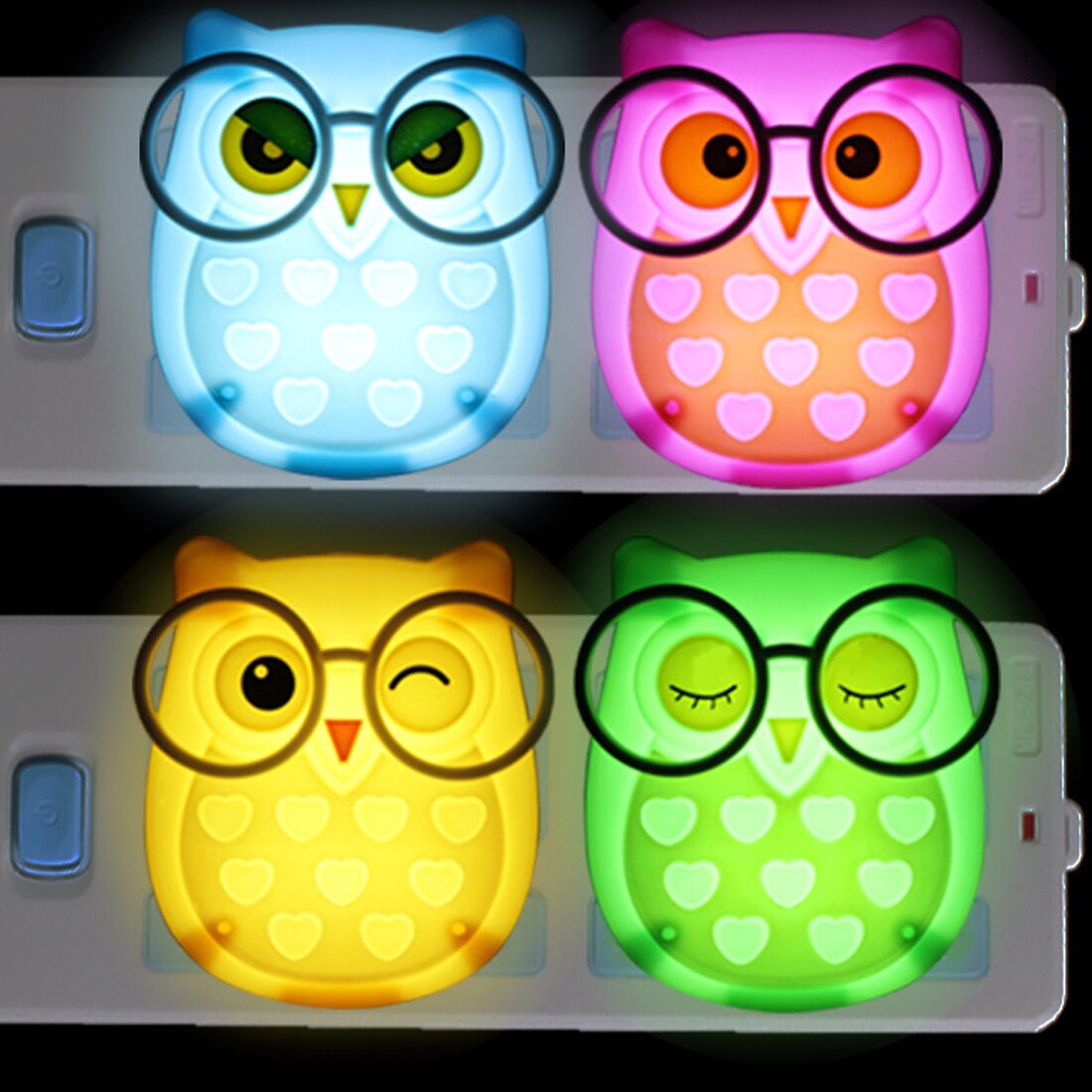 Mini Uil Led nachtlampje Auto Sensor Licht Controle Lamp US Plug Kind Kids Baby Verlichting Kamer Lamp Dier Socket veilleuse