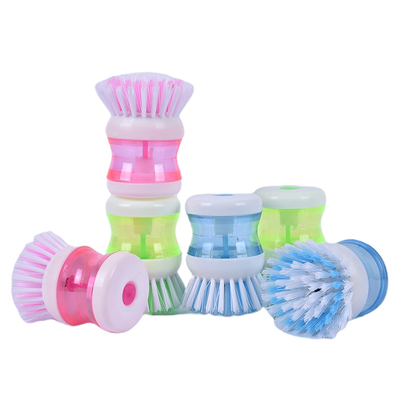Plastic Pot Schotel Borstel Keuken Wassen Gebruiksvoorwerpen Keuken Afwasborstel Met Zeepdispenser Home Reinigingsproducten