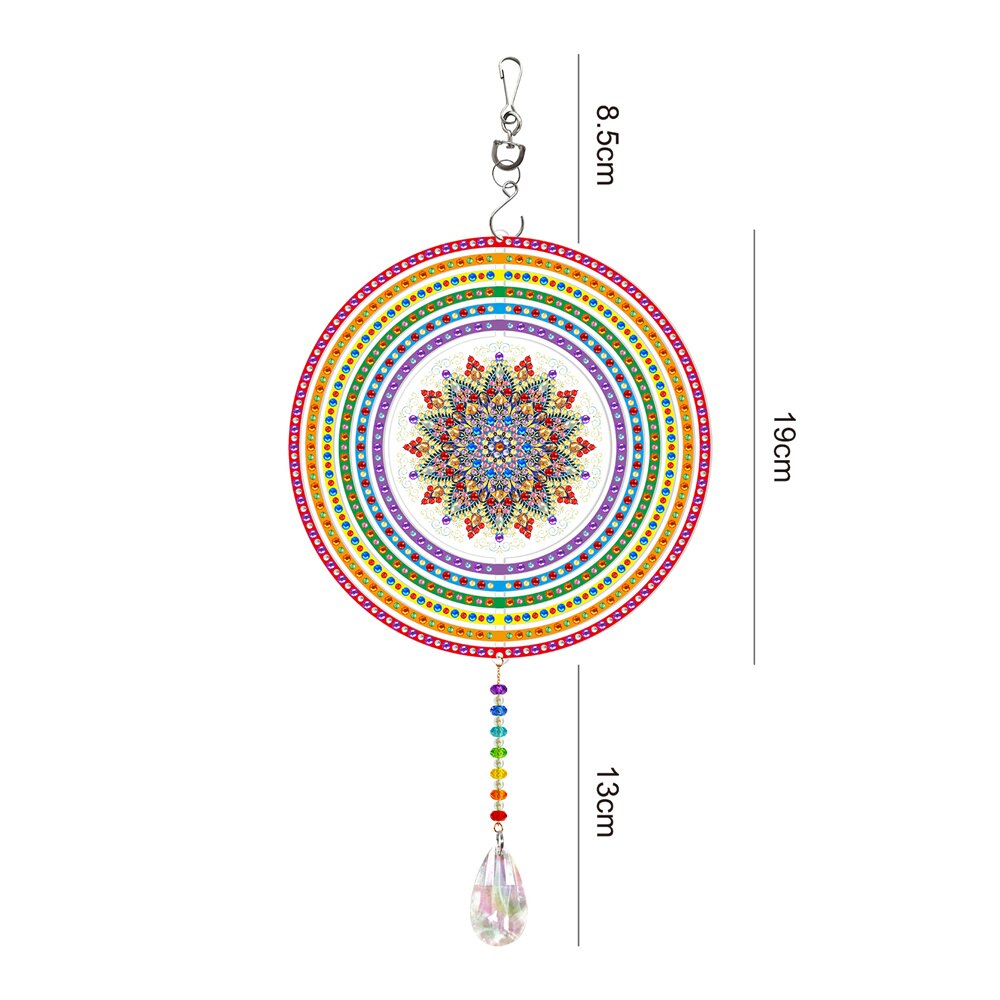 Exquisite Rotatable Wind Chime Kit 5D Diamond Painted Shaped Diamond Embroidery Pendant DIY Craft Mosaic Home Decor