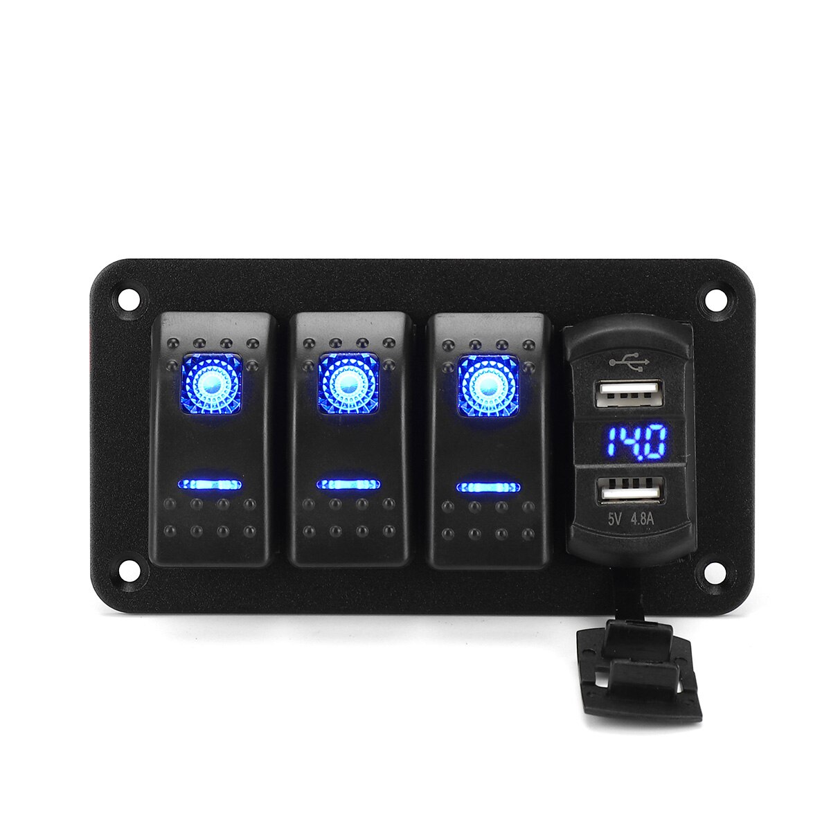 Geloo Schakelpaneelkit met 8 knoppen, 12 V/24 V, universeel