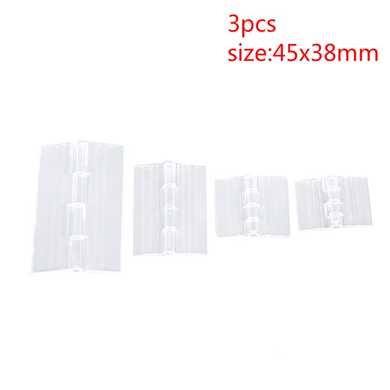 3 pieces of 45x38mm transparent plastic folding hinge durable transparent acrylic hinge tool