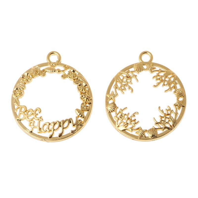 9Pcs Diy Ronde Cabochon Hanger Hars Leeg Frame Hangers Bezel Sieraden Maken