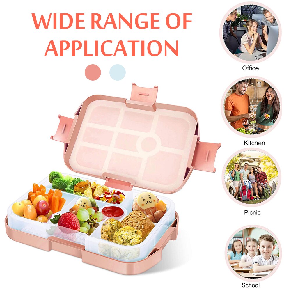Healthy Material Children Bento Box 6 Compartments Lunchbox Microwave Dinnerware Food Storage Container Snack Box Picnic Travel