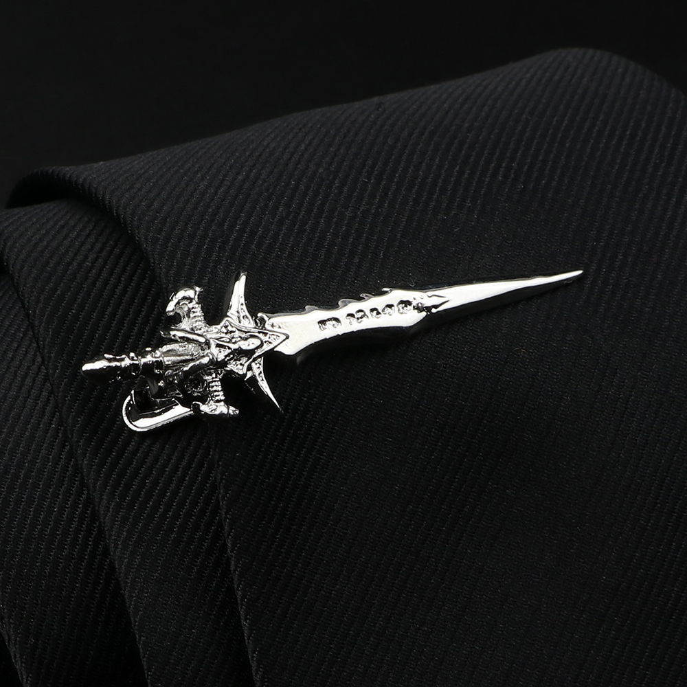 Pince à cravate en métal pour hommes, couleur or argent, stylo en forme de barbe, épingle à cravate, bijoux de mariage: C4-2