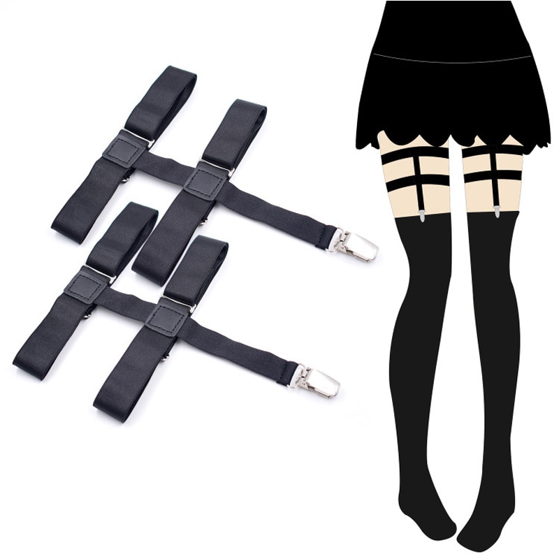 Women's Stockings Garters Anti-slip Garter Leg Suspenders Shirt Braces Elastic Uniform Business strap Shirt Garters 2pcs/pair