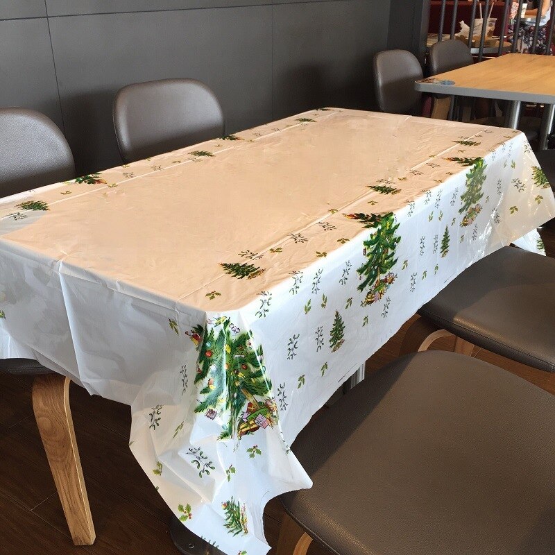3pcs Disposable Christmas Tablecloth Xmas Tree Santa Table Covers for Christmas Party Navidad Kitchen Dining Table Cloth Decors