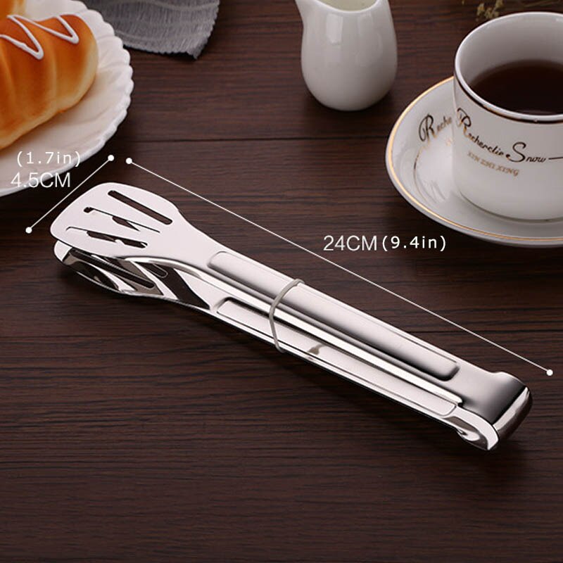 Edelstahl BBQ Zangen Für Buffet Steak Brot Dessert Gebäck Lebensmittel Clip Küche Utensilien Grill Zubehör: 9 Inches