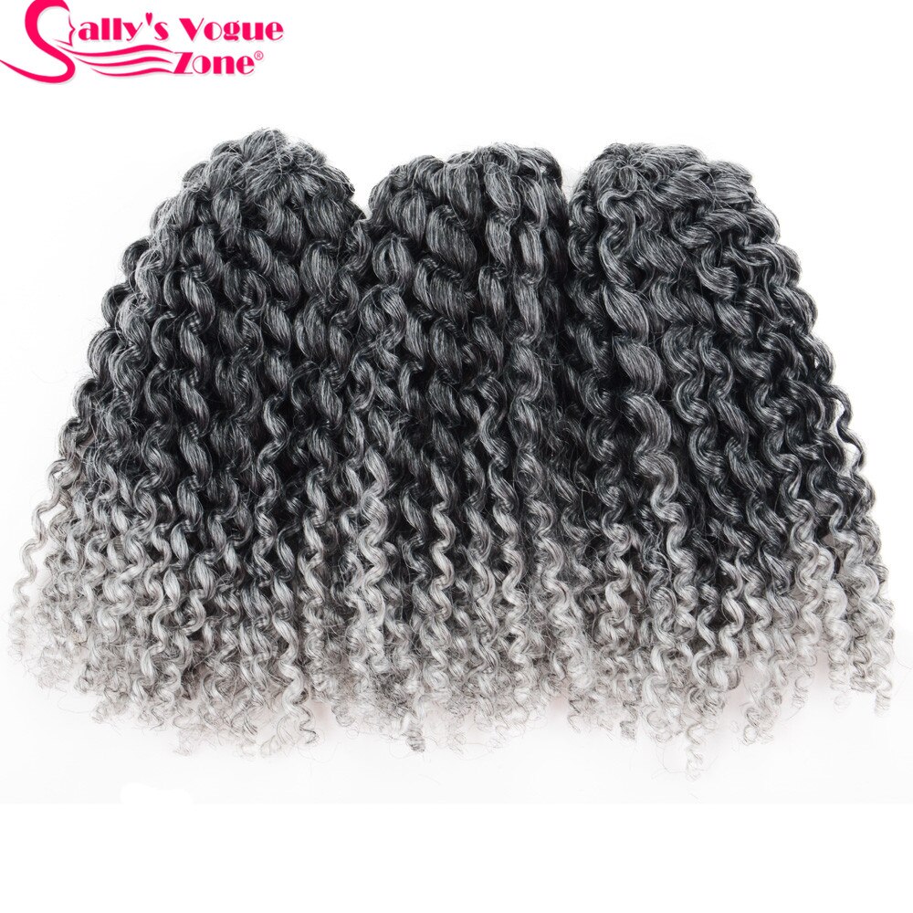 3pcs/set 8Inch Sallyhair Synthetic Marley Braids Crochet Braid Hair Ombre Black Dark Brown Jumbo Braiding Hair Extensions