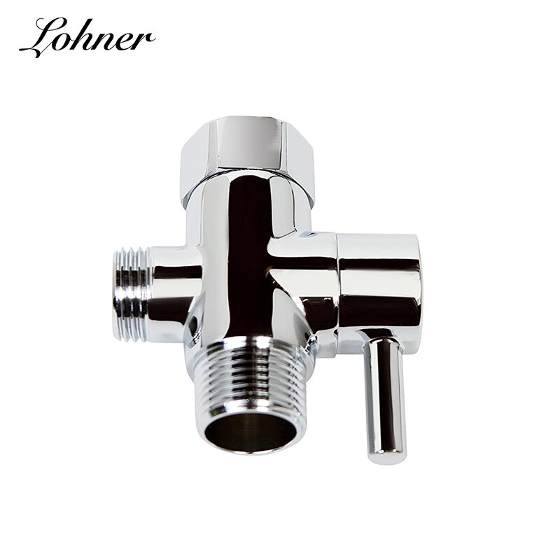 Lohner Bathroom Toilet Bidet Filling Valves Brass T Adapter Diverter Chrome Plated Shattaf Sprayer Control Water Stop Valve
