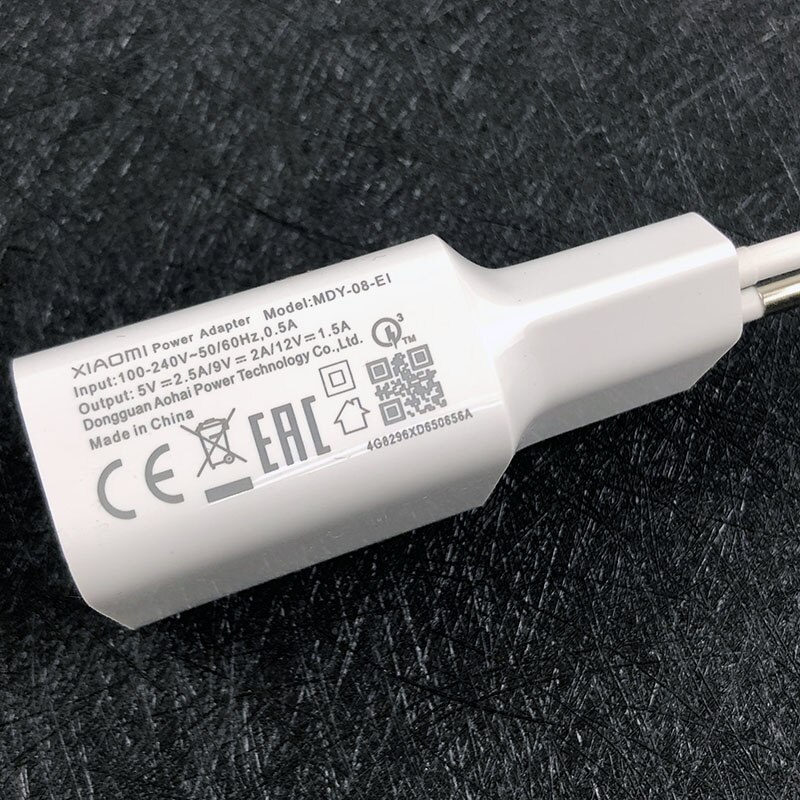 Original xiaomi  mi 9 hurtig oplader  qc 3.0 eu hurtig opladning til usb c -kabel til  mi9t 9 se mi 8 mi 6 redmi note 7 mdy -08- ei: Kun oplader