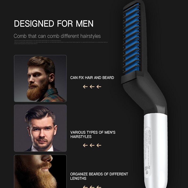 Multifunctional Hair Comb straightener Heated man's Hair Beard Brush Quick Straightening Beard Brush barber Styler Accessories