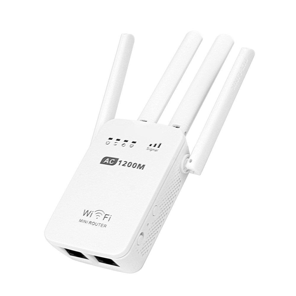 VOBERRY 1200 Mbps Dual Frequency 2.4/5g Wireless Range Expander WiFi Relay Router 4 Antenna Wide Range Wireless