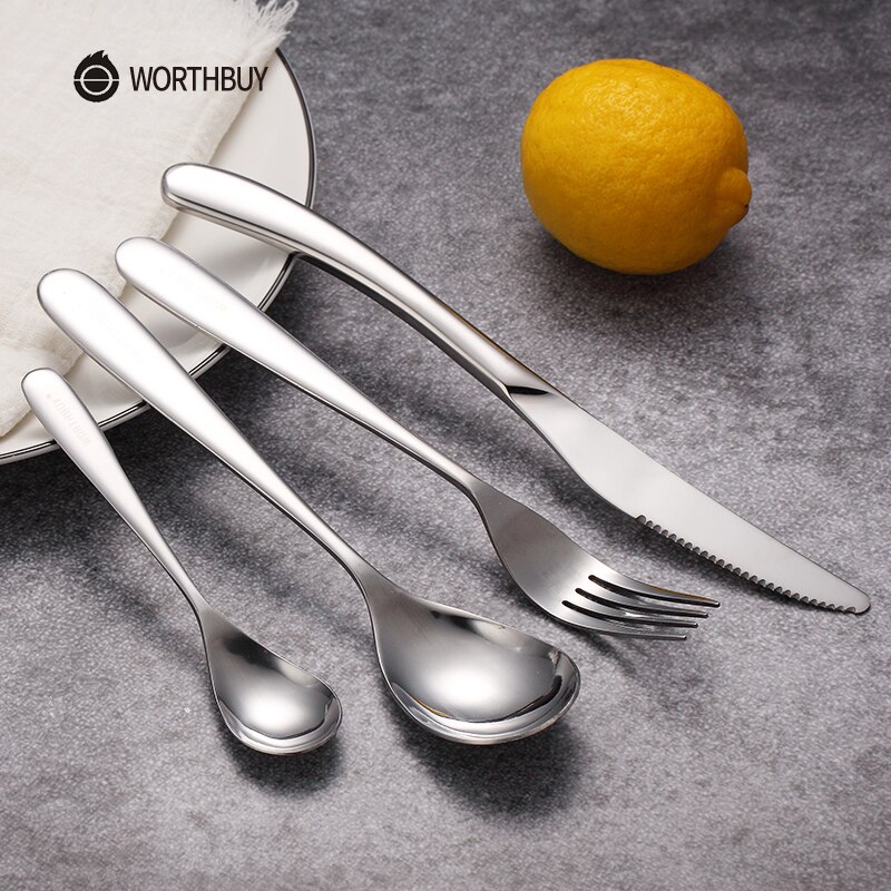 Juego de cubiertos occidentales maiyuansu, 304 cubiertos de acero inoxidable con mango engrosado, cuchillo, cuchara, tenedor, vajilla de cocina, juego de cena