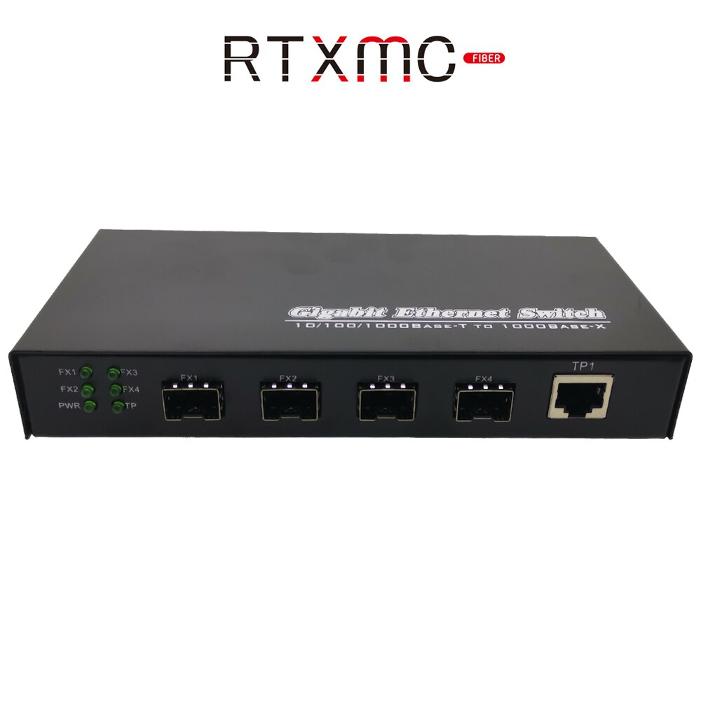 Switch Ethernet Gigabit fibra Ethernet 4 porte 1.25G fibra SFP e 3 porte 10/100/1000M Switch fibra Gigabit UPT con alimentatore