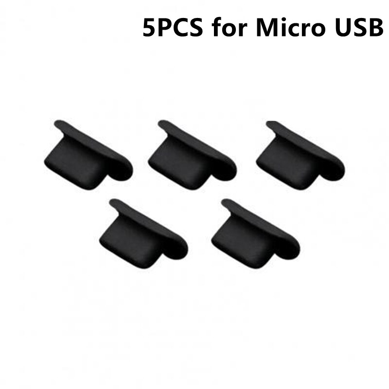 10Pcs Silicone Telefoon Stof Plug Poort Opladen Rubberen Pluggen Stofdicht Cover Cap Voor Iphone 13 12 Pro Max Samsung xiaomi Google Lg: 5 Black for Android