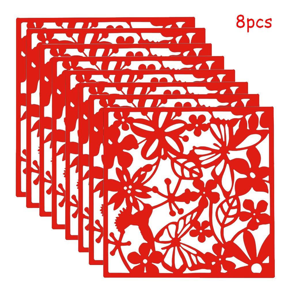 Plastic Hanging Screen Wall Partition Hanging Room Divider Panels for Living Dining Room Office Restaurant Art Decoration: 8pcs Red